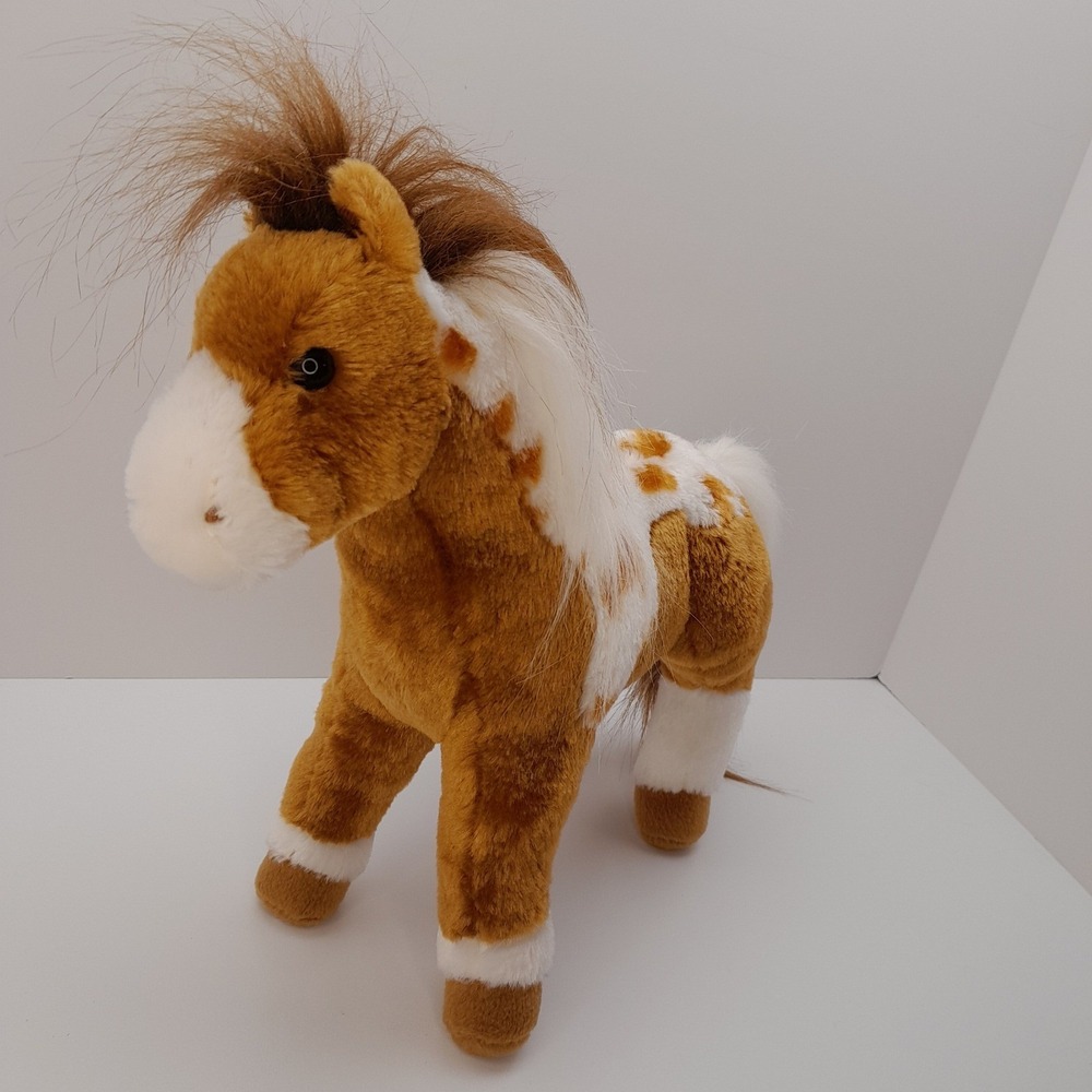 Douglas Pinto Pony Plush Standing Horse Toy Tan White Spotted 10" Stuffed Animal - Picture 3 of 7